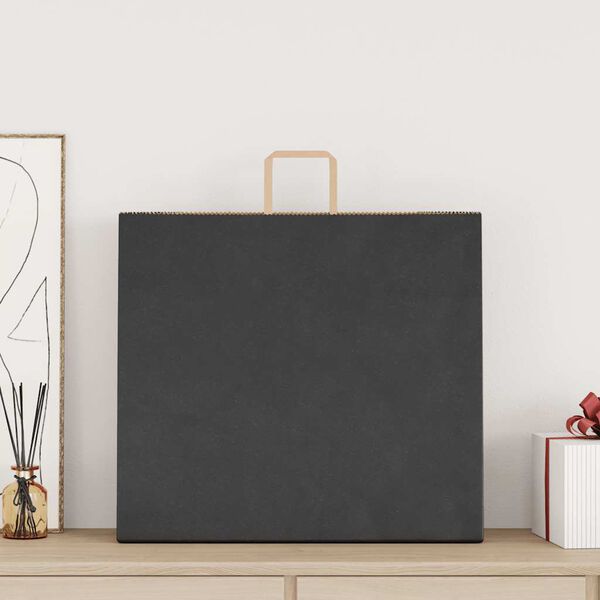 vidaXL Bolsas de papel con asas 250 uds negra 54x15x49 cm