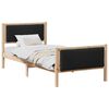 vidaXL Estructura de cama con cabecera Negro 90 x 190 cm tela