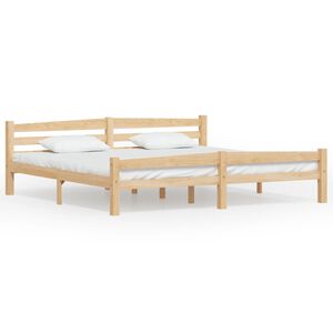vidaXL Estructura de cama sin colch&oacute;n madera maciza de pino 200x200 cm