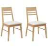 vidaXL Sillas de comedor 2 uds. Madera de Caucho S&oacute;lido Natural