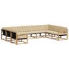 vidaXL Conjunto de sof&aacute;s de exterior con coj&iacute;n 9 pcs y Beige