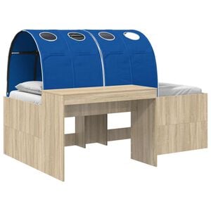 vidaXL Cama con T&uacute;nel 3 uds. Roble Artisian y Azul