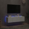 vidaXL Muebles de TV de pared con luces LED 2 uds blanco 60x35x31 cm