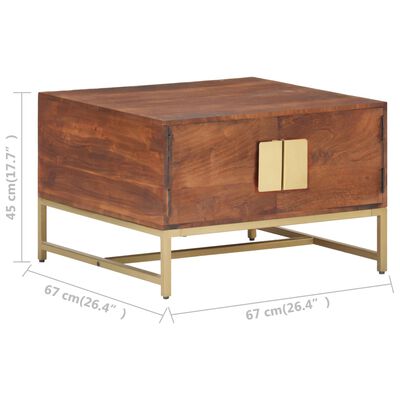 vidaXL Mesa de centro madera maciza de acacia marrón miel 67x67x45 cm