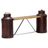 vidaXL Banco con c&aacute;ntaros de leche madera maciza de mango 150x33x64 cm