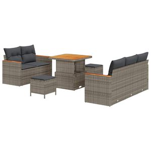 vidaXL Conjunto de sof&aacute;s de jard&iacute;n 10 uds. 7-N&uacute;mero de plazas Gris