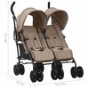 vidaXL Carrito para gemelos de acero gris taupe