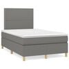 vidaXL Cama box spring con colch&oacute;n tela gris oscuro 120x200 cm