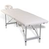 Mesa camilla de masaje de aluminio plegable de 4 cuerpos blanco crema