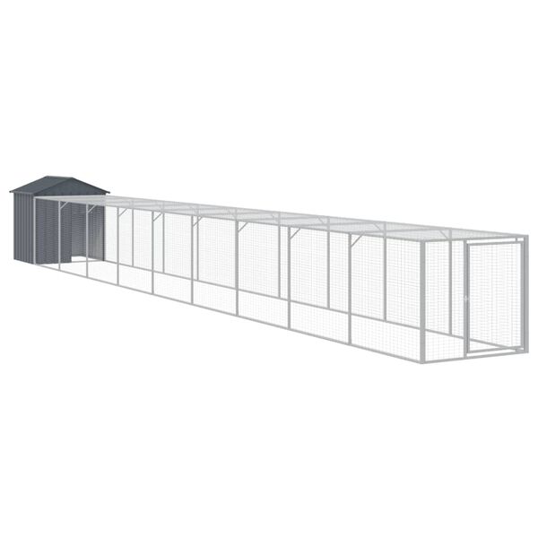 vidaXL Jaula gallinas con corral acero galvanizado gris 117x1017x123cm