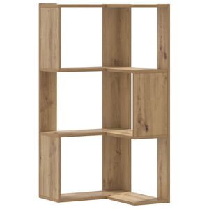 vidaXL Estanter&iacute;a esquina 3 niveles madera roble artisan 50x50x102 cm