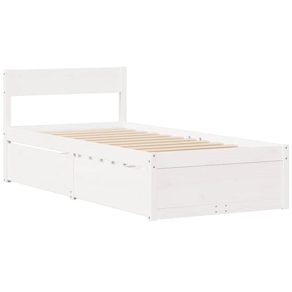 vidaXL Estructura cama sin colchón madera maciza pino blanca 100x200cm