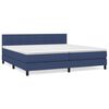 vidaXL Cama box spring con colch&oacute;n tela azul 200x200 cm