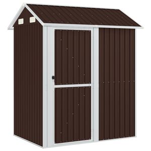 vidaXL Cobertizo de jard&iacute;n acero galvanizado marr&oacute;n 192x152,5x237 cm