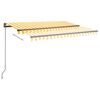 vidaXL Toldo manual retr&aacute;ctil con LED amarillo y blanco 3,5x2,5 m