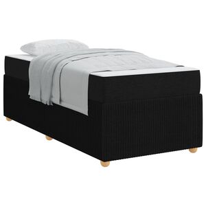 vidaXL Estructura de cama con colch&oacute;n Negro 90 x 200 cm tela