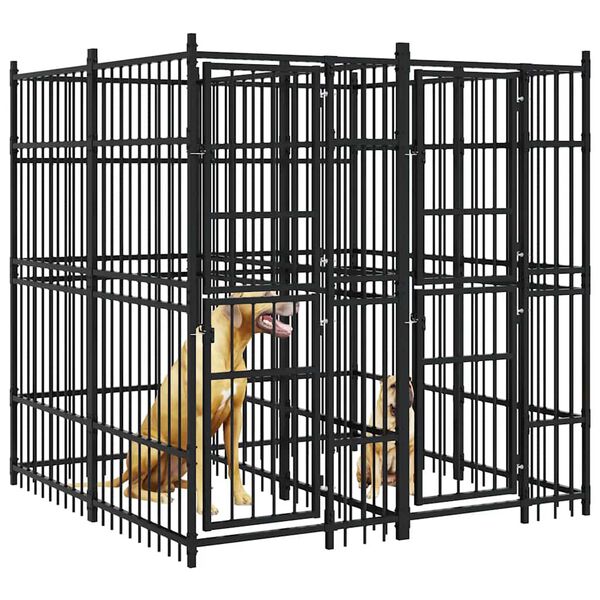 vidaXL Perrera de exterior de acero 3,69 m&sup2;