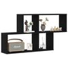 vidaXL Estante de pared con estante Roble Negro 76 x 15 x 53 cm