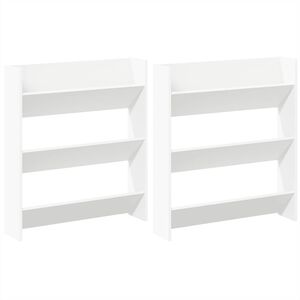 vidaXL Zapateros de pared 2 uds madera contrachapada blanco 80x18x90cm