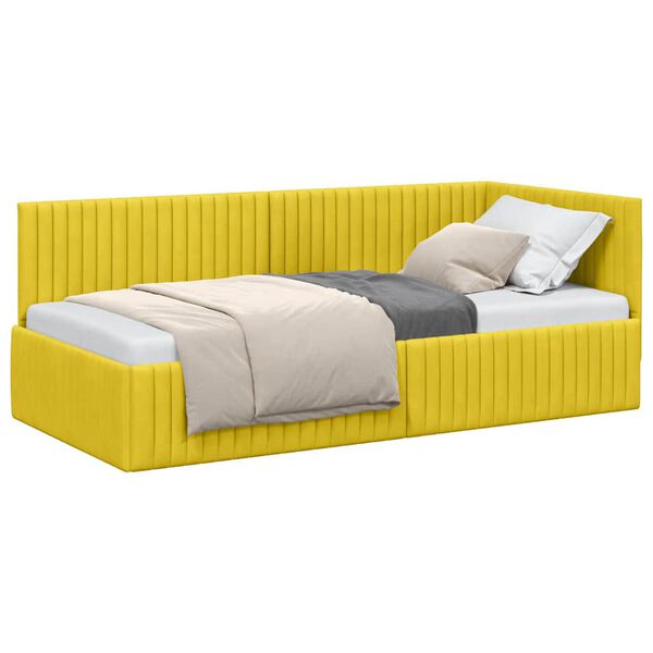 vidaXL Estructura de cama en esquina Amarillo 90 cm x 190 cm