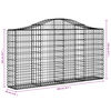 vidaXL Cestas de gaviones 13 uds forma arco hierro 200x30x100/120 cm