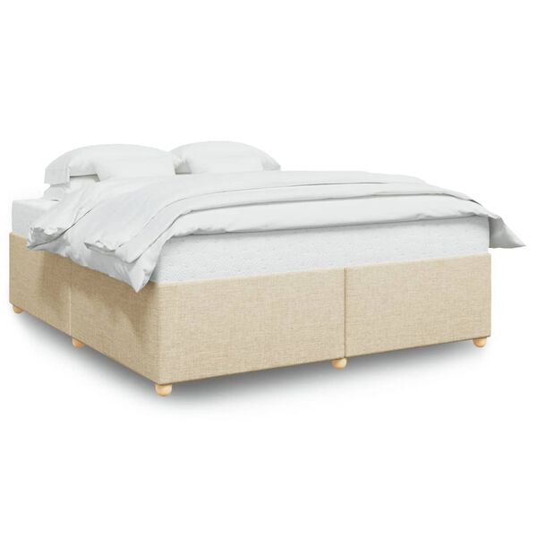 vidaXL Cama sin colch&oacute;n tela color crema 200x200 cm