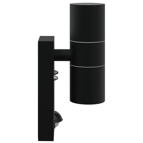vidaXL Luz de pared exterior Negro 7 x 10 x 22 cm