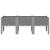 vidaXL Jardinera con patas PP gris claro 120x40x42 cm