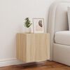 vidaXL Mueble de TV de pared con luces LED roble Sonoma 40,5x35x40 cm