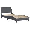 vidaXL Cama con colch&oacute;n terciopelo gris oscuro 80x200 cm