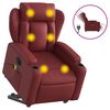 vidaXL Sill&oacute;n de masaje elevable el&eacute;ctrico cuero artificial rojo tinto