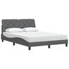 vidaXL Cama con colch&oacute;n tela gris oscuro 120x200 cm