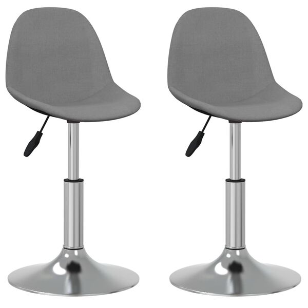 vidaXL Sillas de comedor giratorias 2 unidades tela gris claro