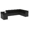 vidaXL Set de sof&aacute;s de jard&iacute;n 10 pzas cojines rat&aacute;n sint&eacute;tico negro
