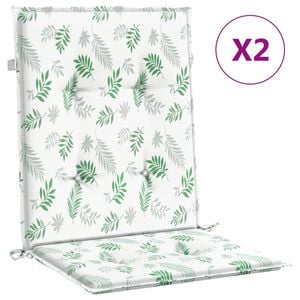 vidaXL Cojines de Respaldo 2 uds. Tela Oxford Blanco y verde
