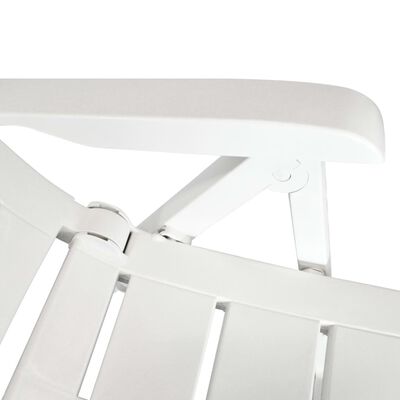 vidaXL Sillas de jardín reclinables 6 unidades plástico blanco