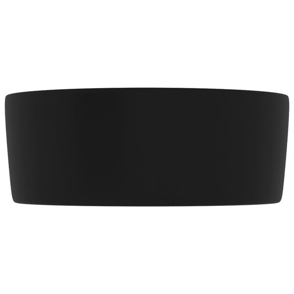 vidaXL Lavabo de lujo redondo cer&aacute;mica negro mate 40x15 cm