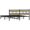 vidaXL Estructura de cama sin colchón metal roble Sonoma 183x213 cm