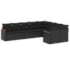 vidaXL Set de sof&aacute;s de jard&iacute;n 8 piezas y cojines rat&aacute;n sint&eacute;tico negro