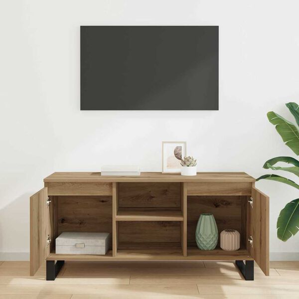 vidaXL Gabinete de TV Roble artesanal 104 x 35 x 50 cm