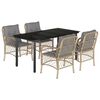 vidaXL Set comedor de jard&iacute;n 5 pzas con cojines rat&aacute;n sint&eacute;tico beige