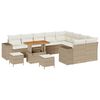 vidaXL Conjunto de sofá de jardín 12 pcs Beige ratán sintético