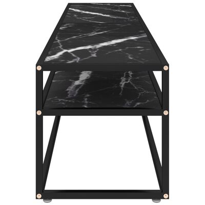 vidaXL Mueble de TV vidrio templado color mármol negro 180x40x40,5 cm