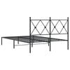 vidaXL Estructura cama sin colch&oacute;n con cabecero metal negro 120x200 cm