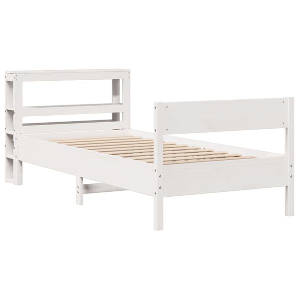 vidaXL Estructura cama sin colch&oacute;n madera maciza pino blanca 100x200cm