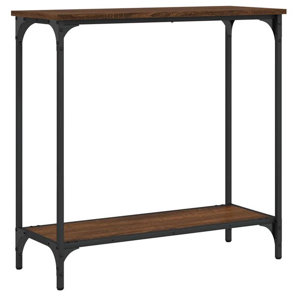 vidaXL Mesa consola madera de ingenier&iacute;a roble marr&oacute;n 75x30,5x75 cm