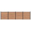 vidaXL Conjunto de valla 4 uds. 699 x 186 cm WPC y Aluminio Marr&oacute;n