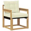 vidaXL Sof&aacute; de exterior Madera maciza de acacia y textileno Blanco