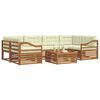 vidaXL Conjunto de sof&aacute;s de exterior con coj&iacute;n 7 pcs Natural y Crema