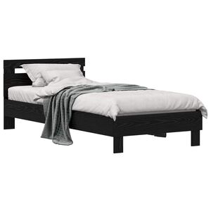 vidaXL Estructura de cama Roble Negro 75 x 190 cm Madera de ingenier&iacute;a